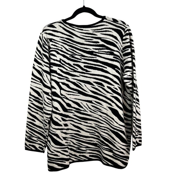 Persona Marina Rinaldi Sweater Tricot Wool Blend Animal Print Women Size M - Picture 5 of 6